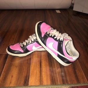 Custom Black and Pink Nike Sneakers